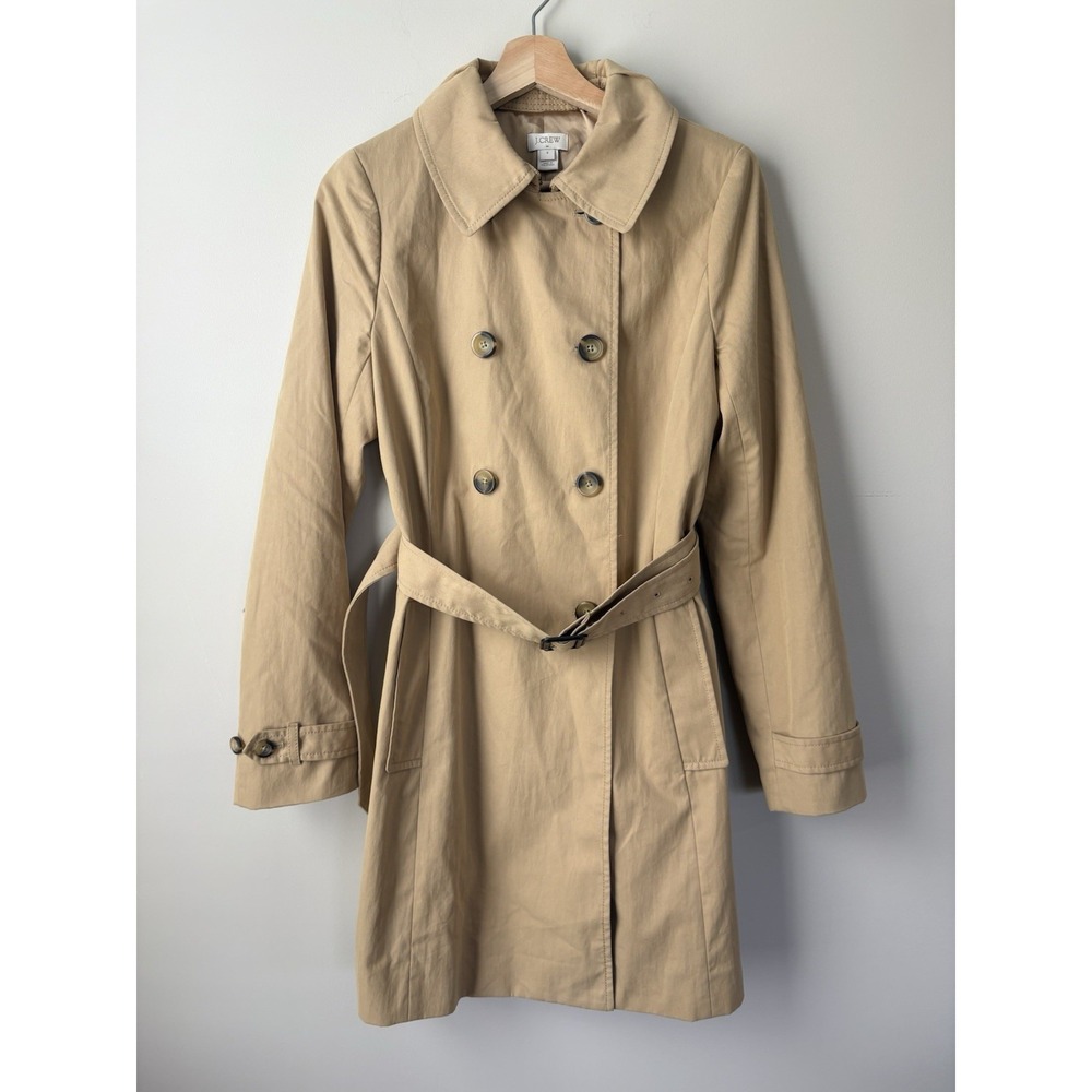 Women's JCrew Trench Double Breasted Trench Coat Size 8
